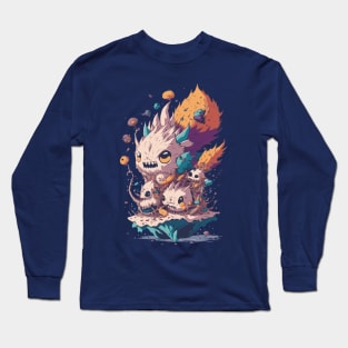 Fierce and Colorful Anime Creatures Long Sleeve T-Shirt